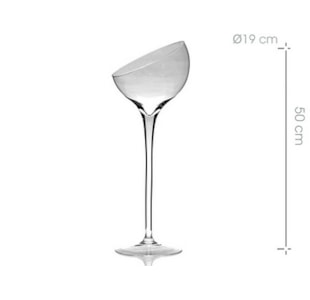 TACA VIDRO C PE 19X50CM 32483