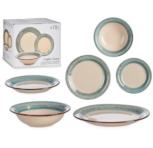 SERVICO JANTAR GRES 18PCS AZUL 90365