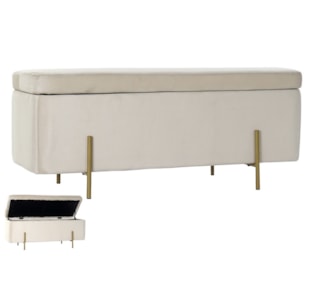 BANQUETA VEL BEGE 109X45cm MB-177882