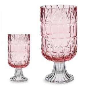 VASO VIDRO ROSA CL 13x26,5cm 77863