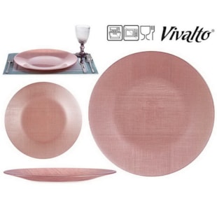 PRATO BOLO VIDRO ROSA 32cm 84802