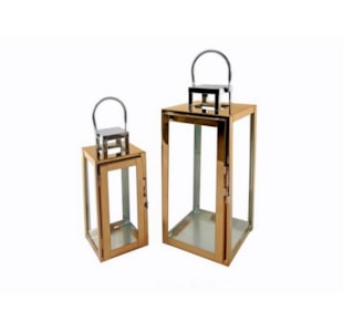 CONJ 2 LANTERNAS COBRE 37cm 05 0013059