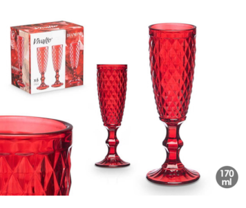 FLUTE DIAM VERMELHO 170ml 38493