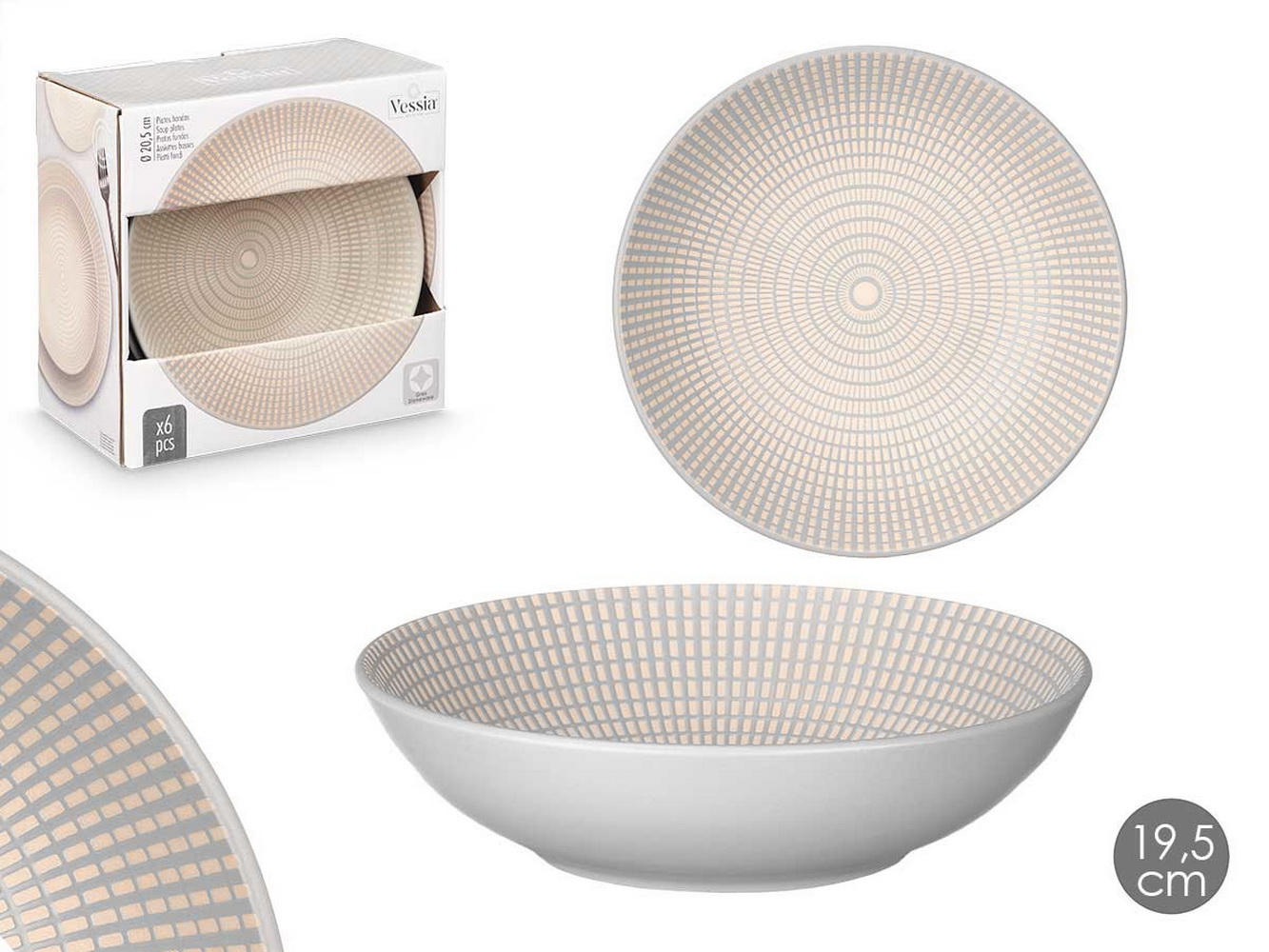 PRATO FUNDO CINZA 20,5cm 10046