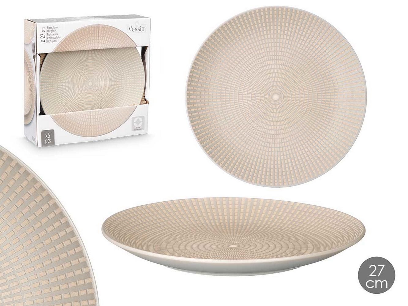 PRATO RASO CINZA 27cm 10047