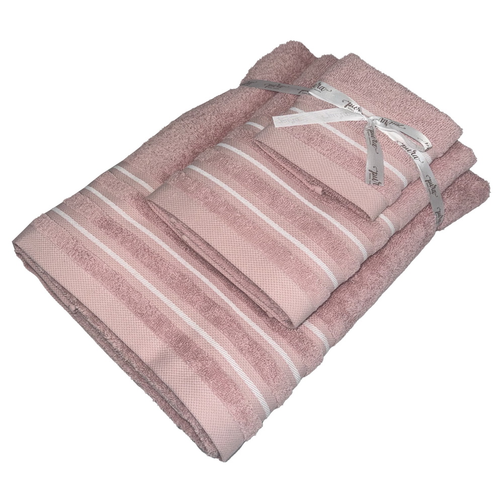 JOGO BANHO 3PC 550GR ROSA LISTA BR