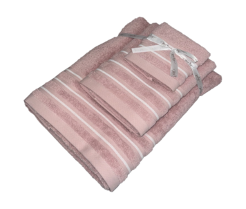 JOGO BANHO 3PC 550GR ROSA LISTA BR