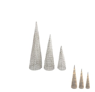 CJ 3 CONES NAT/BR C/LED 40/60/82 19507