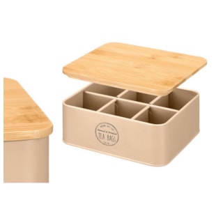 CAIXA CHAS MET/BAMB BEGE 16x18,5 12977