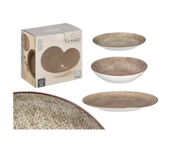 SERVICO JANTAR CASTANHO 12PCS 13456