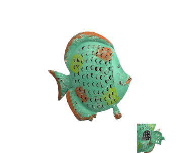 CASTICAL PEIXE MET VERDE 31x9x32cm 61321