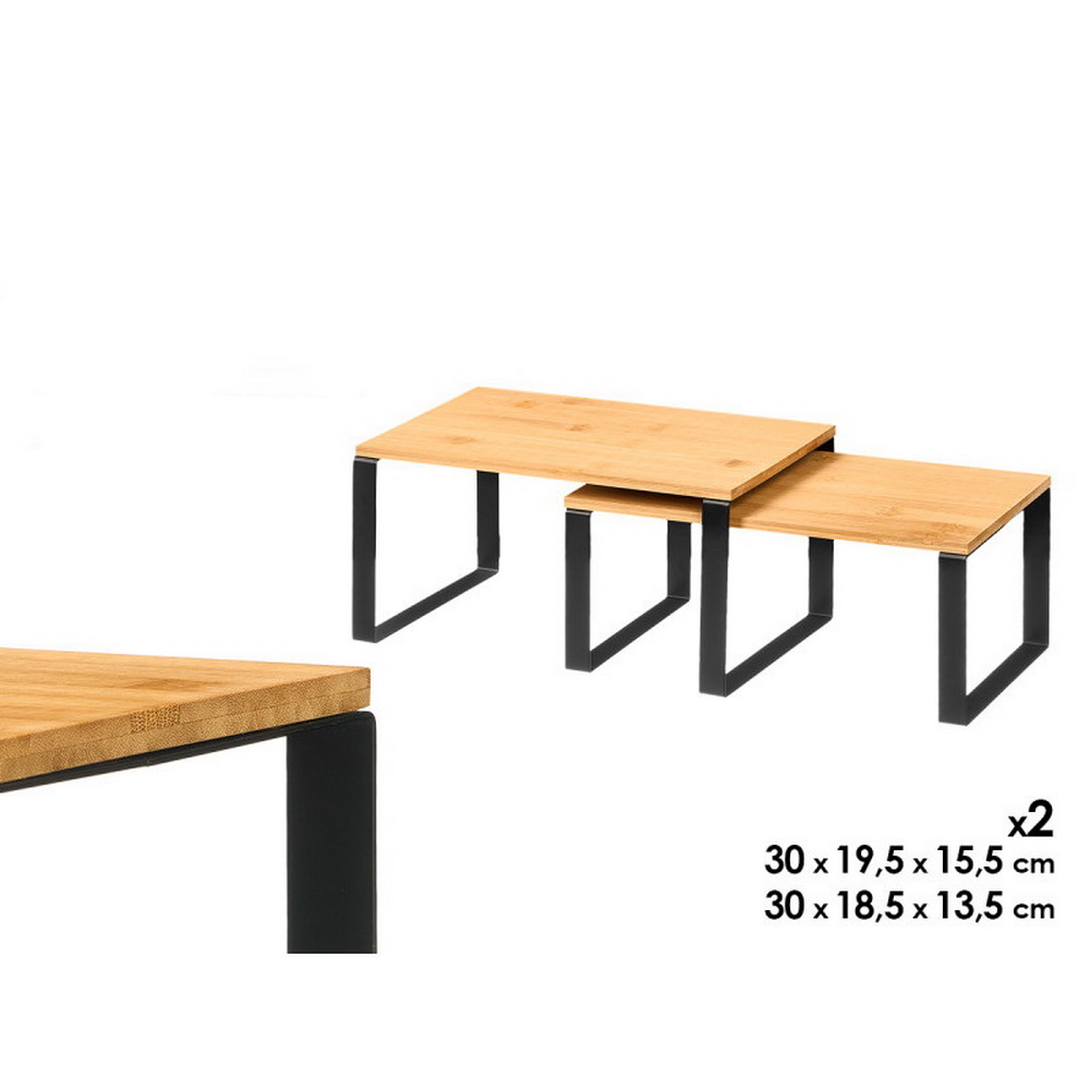 CJ 2 PRATELEIRAS BAMBU 30X19,5x15,5 13091