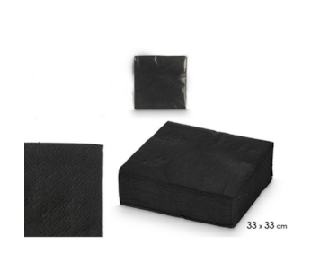 CJ 50 GUARDANAPOS PRETO 33x33 17GR 11953