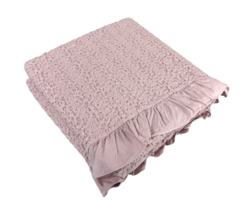 MANTA 100x210 C/FOLH C5 ROSA C/610