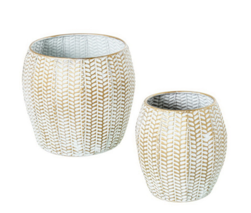 CJ 2 VASOS MET BR/DOU 36,5x32,5+25,5x28 73132